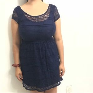 Blue crochet dress